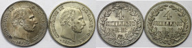 Lot von 2 Münzen 1871 - 1873 
Europäische Münzen und Medaillen, Dänemark / Denmark, Lots und Sammlungen. DÄNEMARK KÖNIGREICH. Frederik VII. (1848-186...