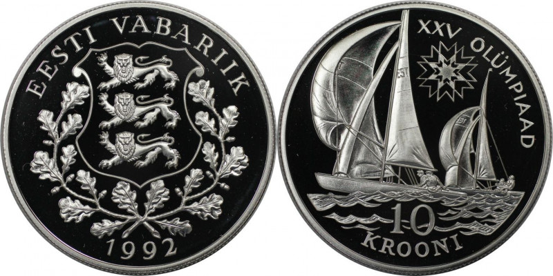 10 Krooni 1992 
Europäische Münzen und Medaillen, Estland / Estonia. XXV. Olymp...
