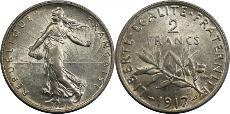 2 Francs 1917 
Europäische Münzen und Medaillen, Frankreich / France. Dritte Re...