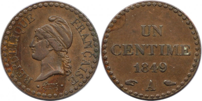 1 Centime 1849 A
Europäische Münzen und Medaillen, Frankreich / France. Zweite ...