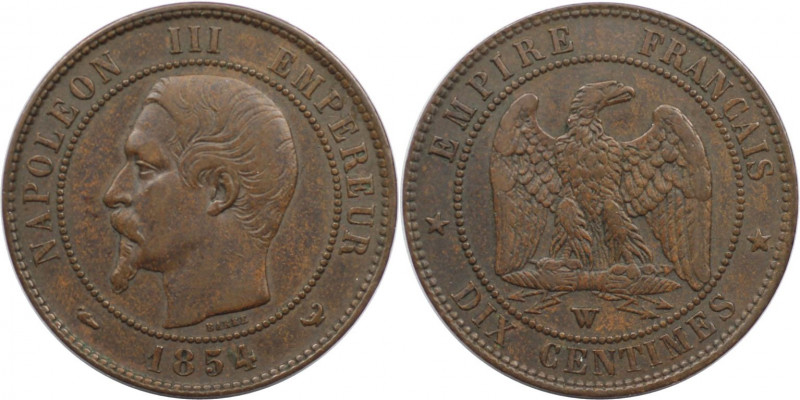 10 Centimes 1854 W
Europäische Münzen und Medaillen, Frankreich / France. Napol...