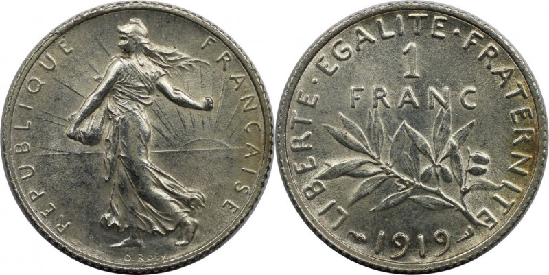 1 Franc 1919 
Europäische Münzen und Medaillen, Frankreich / France. Dritte Rep...