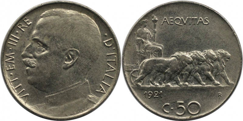 50 Centesimi 1921 R
Europäische Münzen und Medaillen, Italien / Italy. Vittorio...