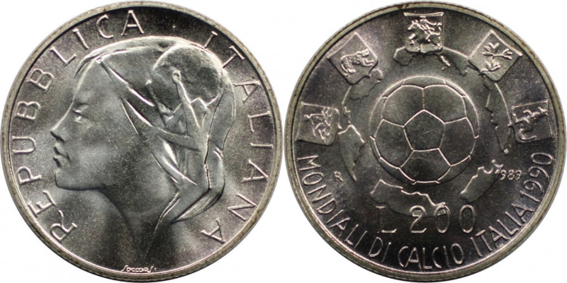 200 Lire 1989 R
Europäische Münzen und Medaillen, Italien / Italy. Fußballweltm...