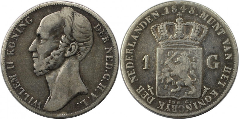 1 Gulden 1848 
Europäische Münzen und Medaillen, Niederlande / Netherlands. Wil...