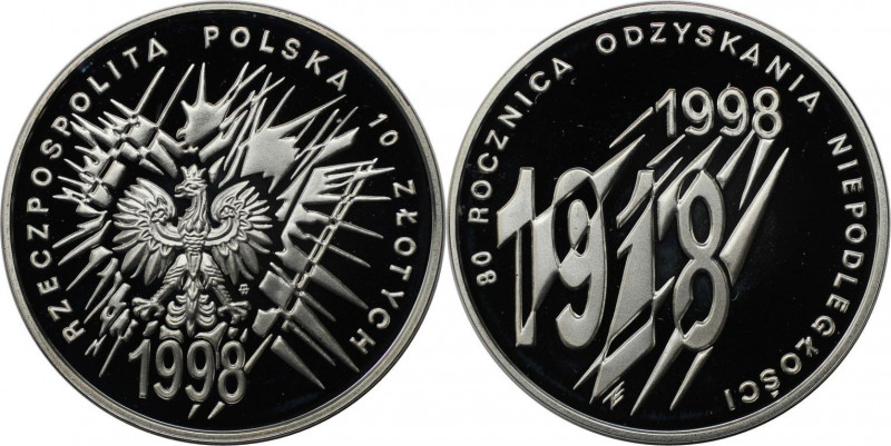 10 Zlotych 1998 
Europäische Münzen und Medaillen, Polen / Poland. Gedenkmünze....