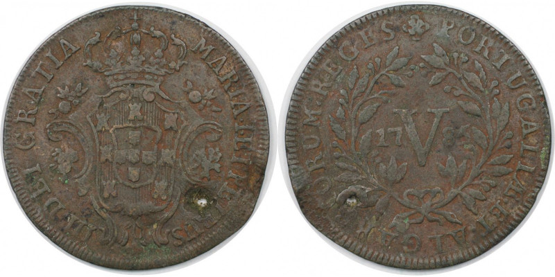 5 Reis 1785 
Europäische Münzen und Medaillen, Portugal. Maria I. & Pedro III. ...