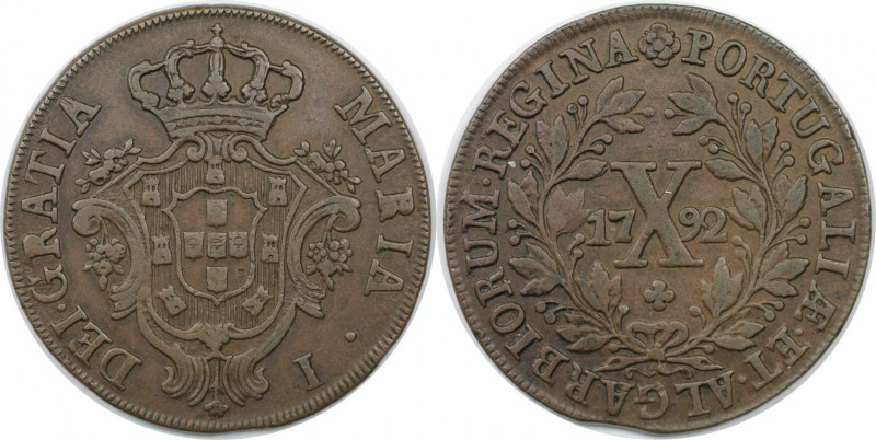 10 Reis 1792 
Europäische Münzen und Medaillen, Portugal. Maria I. 10 Reis 1792...