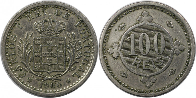 100 Reis 1900 
Europäische Münzen und Medaillen, Portugal. Karl I. 100 Reis 190...