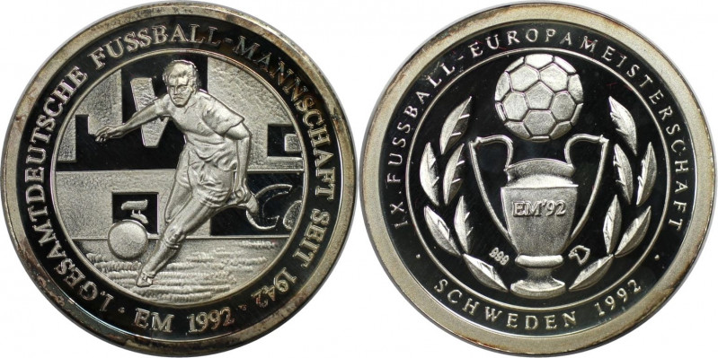 Medaille 1992 
Europäische Münzen und Medaillen, Schweden / Sweden. "Fussball E...