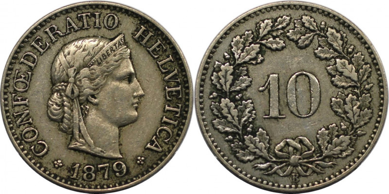 10 Rappen 1879 B
Europäische Münzen und Medaillen, Schweiz / Switzerland. Eidge...