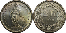 2 Franken 1978 
Europäische Münzen und Medaillen, Schweiz / Switzerland. Helvetia. 2 Franken 1978. Kupfer-Nickel. KM 21a.1. Stempelglanz