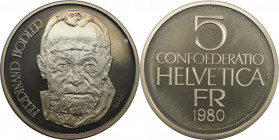 5 Franken 1980 
Europäische Münzen und Medaillen, Schweiz / Switzerland. Ferdinand Hodler. 5 Franken 1980. Kupfer-Nickel. KM 59. Polierte Platte