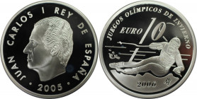 10 Euro 2005 
Europäische Münzen und Medaillen, Spanien / Spain. Winterolympiade, Turin 2006 - Slalom. 10 Euro 2005. 27,0 g. 0.925 Silber. 0.7978 OZ....