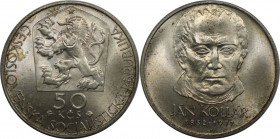 50 Kronen 1977 
Europäische Münzen und Medaillen, Tschechoslowakei / Czechoslovakia. 125. Todestag von Jan Kollar. 50 Kronen 1977. 13,0 g. 0.700 Silb...