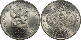 50 Kronen 1978 
Europäische Münzen und Medaillen, Tschechoslowakei / Czechoslovakia. 650 Jahre von Münzhaus Kremnica. 50 Kronen 1978. 13,0 g. 0.700 S...
