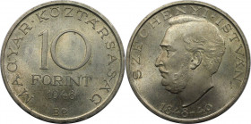 10 Forint 1948 
Europäische Münzen und Medaillen, Ungarn / Hungary. Istvan Szechenyi. 10 Forint 1948. 20,0 g. 0.500 Silber. 0.32 OZ. KM 538. Vorzügli...