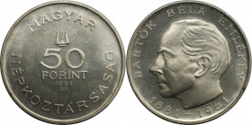 50 Forint 1961 
Europäische Münzen und Medaillen, Ungarn / Hungary. 80. Geburtstag von Bela Bartok. 50 Forint 1961. 20,0 g. 0.750 Silber. 0.48 OZ. KM...