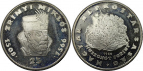 25 Forint 1966 BP
Europäische Münzen und Medaillen, Ungarn / Hungary. 400. Jahrestag - Tod von Zrínyi Miklós. 25 Forint 1966 BP. 12,0 g. 0.640 Silber...