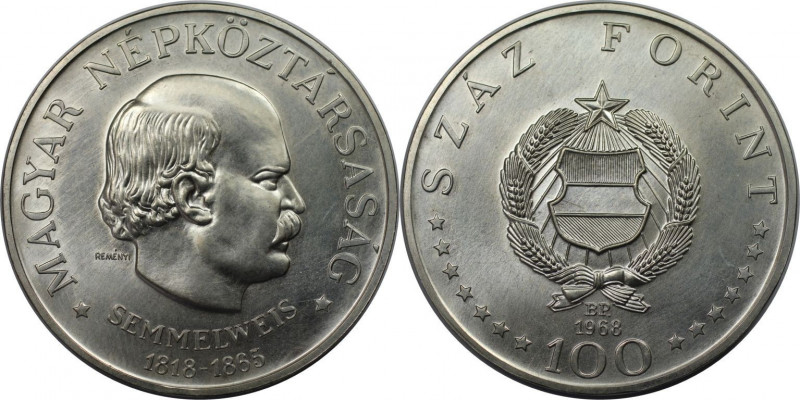 100 Forint 1968 
Europäische Münzen und Medaillen, Ungarn / Hungary. Semmelweis...