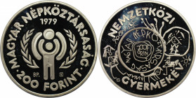 200 Forint 1979 
Europäische Münzen und Medaillen, Ungarn / Hungary. Jahr des Kindes. 200 Forint 1979. 28,0 g. 0.640 Silber. 0.58 OZ. KM 615. Poliert...