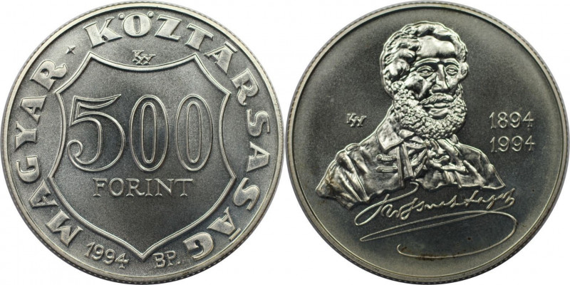 500 Forint 1994 
Europäische Münzen und Medaillen, Ungarn / Hungary. 100. Todes...