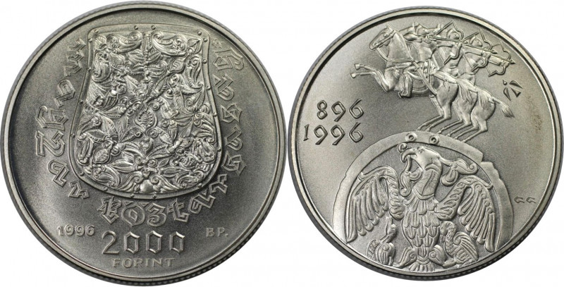 2000 Forint 1996 
Europäische Münzen und Medaillen, Ungarn / Hungary. 1100. Jah...