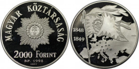 2000 Forint 1998 
Europäische Münzen und Medaillen, Ungarn / Hungary. 150. Jahrestag der ungarischen Revolution von 1848-49. 2000 Forint 1998. 31,46 ...