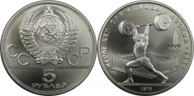 5 Rubel 1979 
Russische Münzen und Medaillen, UdSSR und Russland. XXII. Olympische Sommerspiele, Moskau 1980. 5 Rubel 1979. 16,67 g. 0.900 Silber. 0....