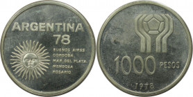 1000 Pesos 1978 
Weltmünzen und Medaillen, Argentinien / Argentina. Fußball-Weltmeisterschaft. 1000 Pesos 1978. 10,0 g. 0.900 Silber. 0.29 OZ. KM 78....