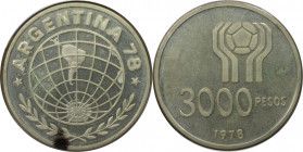 3000 Pesos 1978 
Weltmünzen und Medaillen, Argentinien / Argentina. Fußball-WM Argentinien 1978. 3000 Pesos 1978. 25,0 g. 0.900 Silber. 0.72 OZ. KM 8...