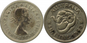 1 Shilling 1954 
Weltmünzen und Medaillen, Australien / Australia. Elizabeth II. 1 Shilling 1954. Silber. KM 53. Sehr schön-vorzüglich