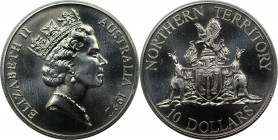 10 Dollars 1992 
Weltmünzen und Medaillen, Australien / Australia. " Northern Territory ". 10 Dollars 1992. 20,0 g. 0.925 Silber. 0.59 OZ. KM 188. St...
