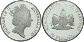 10 Dollars 1993 
Weltmünzen und Medaillen, Australien / Australia. "Australian Capital Territory". 10 Dollars 1993. 20,0 g. 0.925 Silber. 0.59 OZ. KM...