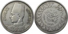10 Piastres 1939 
Weltmünzen und Medaillen, Ägypten / Egypt. Farouk I. 10 Piastres 1939. Silber. KM 367. Vorzüglich