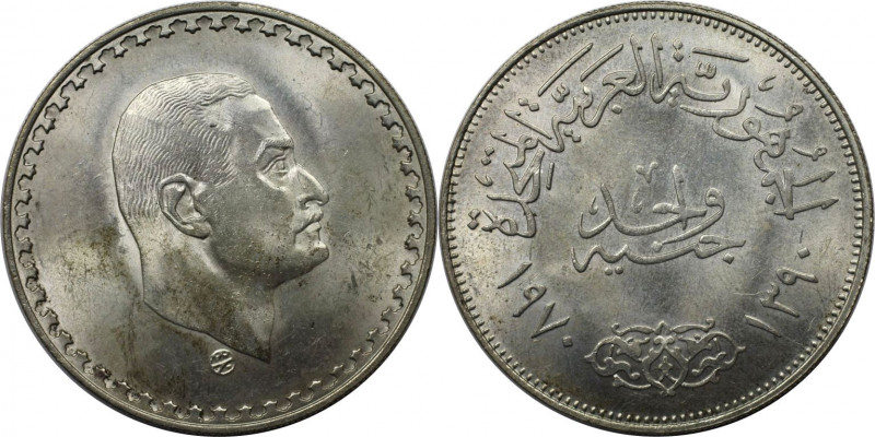 1 Pound 1970 
Weltmünzen und Medaillen, Ägypten / Egypt. Präsident Nasser. 1 Po...