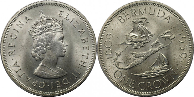 1 Crown 1959 
Weltmünzen und Medaillen, Bermuda. 350. Jahrestag - Gründung der ...