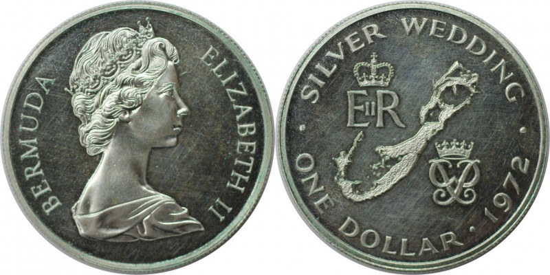 1 Dollar 1972 
Weltmünzen und Medaillen, Bermuda. Silber-Hochzeit von Königin E...