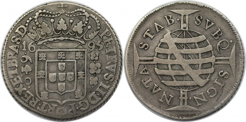 640 Reis 1695 
Weltmünzen und Medaillen, Brasilien / Brazil. Pedro II. (1683-17...