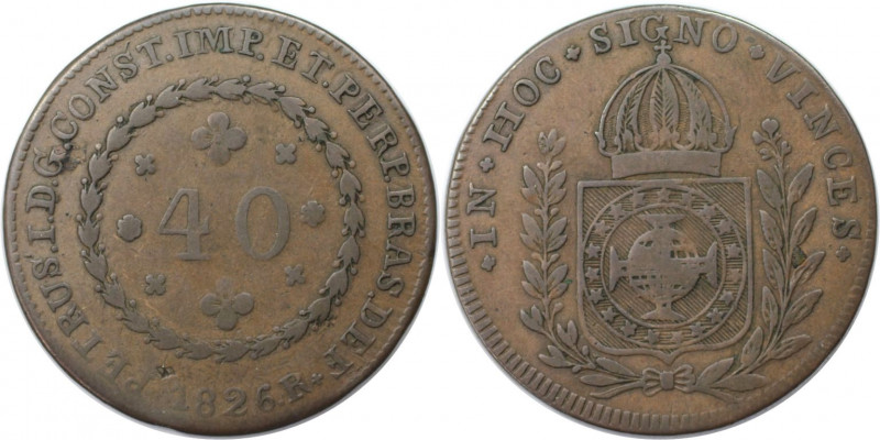 40 Reis 1826 R
Weltmünzen und Medaillen, Brasilien / Brazil. Peter I. 40 Reis 1...