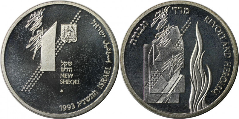 1 New Sheqel 1993 
Weltmünzen und Medaillen, Israel. Revolte und Heldentum. 1 N...