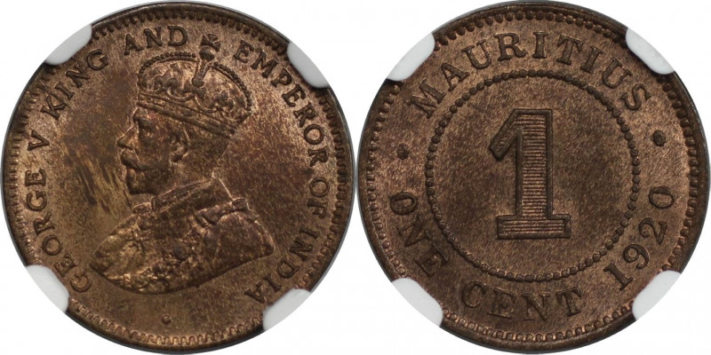 1 Cent 1920 
Weltmünzen und Medaillen, Mauritius. George V. 1 Cent 1920. Bronze...