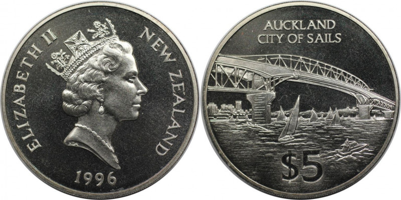 5 Dollars 1996 
Weltmünzen und Medaillen, Neuseeland / New Zealand. "Auckland C...