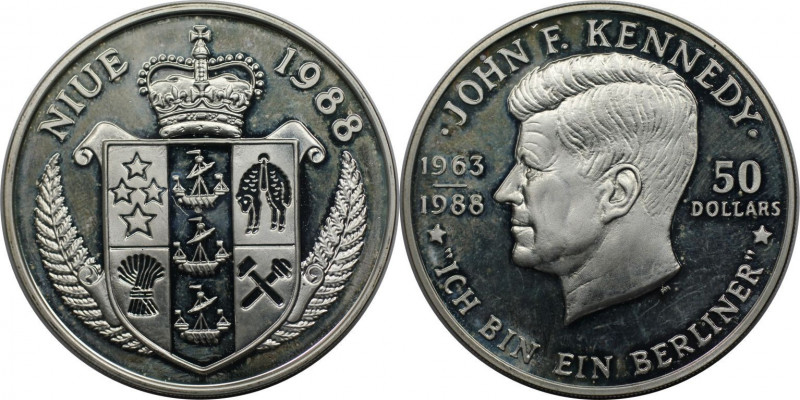 50 Dollars 1988 
Weltmünzen und Medaillen, Niue. John F. Kennedy (1963-1988) "I...