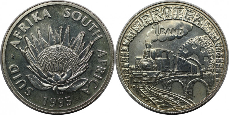 1 Rand 1995 
Weltmünzen und Medaillen, Südafrika / South Africa. Zahnradbahn. 1...