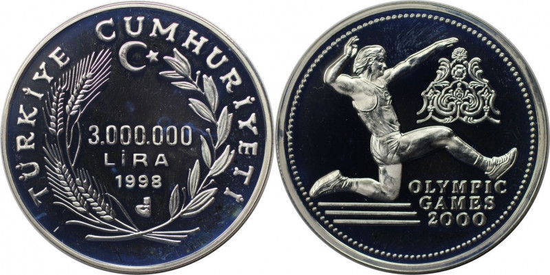 3000000 Lira 1998 
Weltmünzen und Medaillen, Türkei / Turkey. "2000 Olympia-Ser...