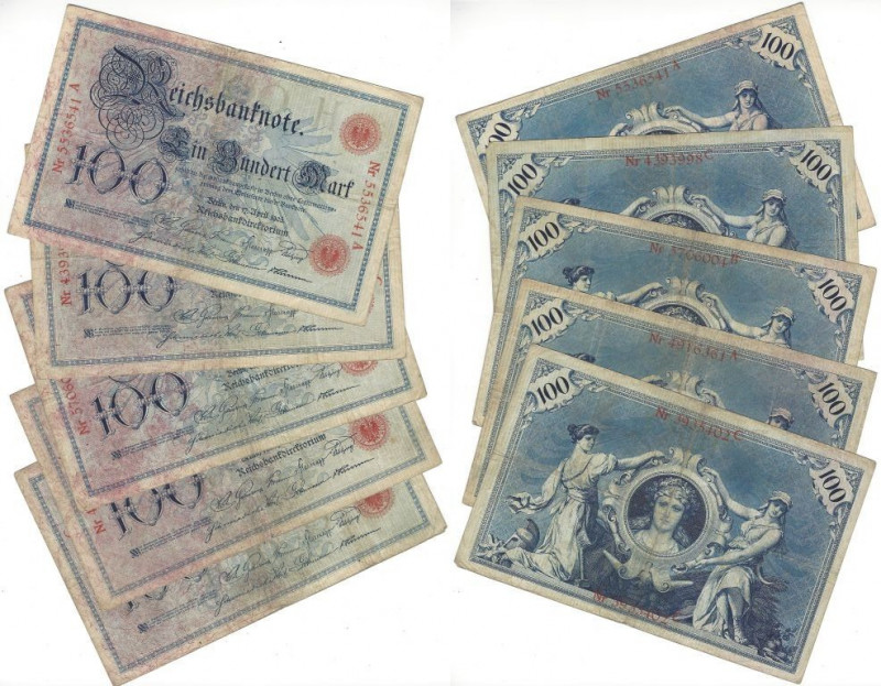 Lot von 5 Banknoten 1903 
Banknoten, Deutschland / Germany, Lots und Sammlungen...