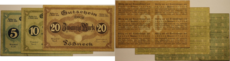 Lot von 3 Banknoten 1919 
Banknoten, Deutschland / Germany, Lots und Sammlungen...