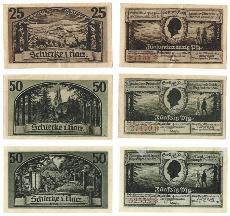 Lot von 3 Banknoten 1921 
Banknoten, Deutschland / Germany, Lots und Sammlungen...