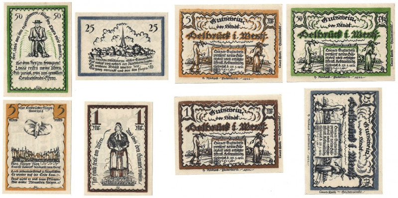 Lot von 4 Banknoten 1921 
Banknoten, Deutschland / Germany, Lots und Sammlungen...